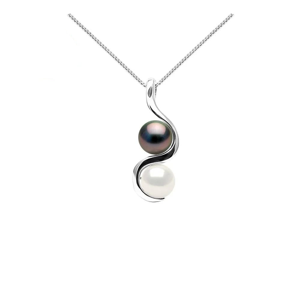 Collier Duo Toi & Moi | Perle de Tahiti & Perle d'Eau Douce